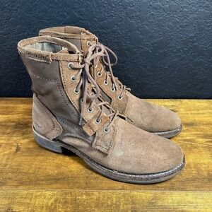 Caterpillar P717741 Brown Suede Canvas Combat Work Boots‎ Mens 11